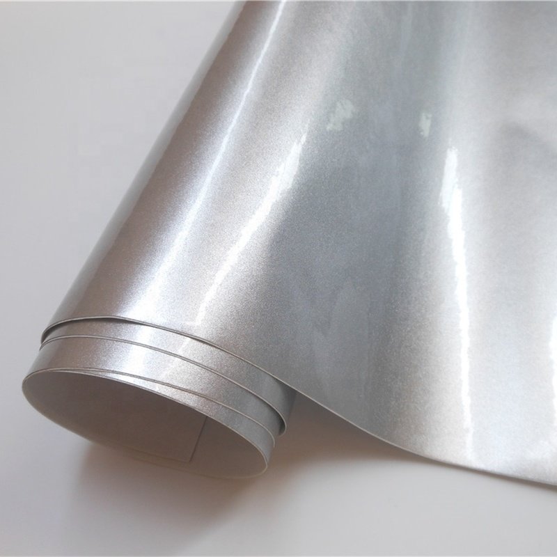 Silver Metallic Glossy Candy Vinyl Wrap Car Film Sticker Decal Sheet Air Bubble Free for laptop cell mobile phone desktop wrap