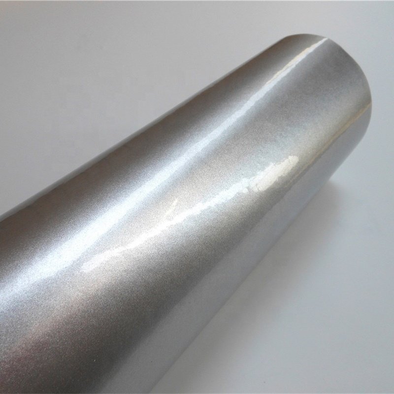 Silver Metallic Glossy Candy Vinyl Wrap Car Film Sticker Decal Sheet Air Bubble Free for laptop cell mobile phone desktop wrap