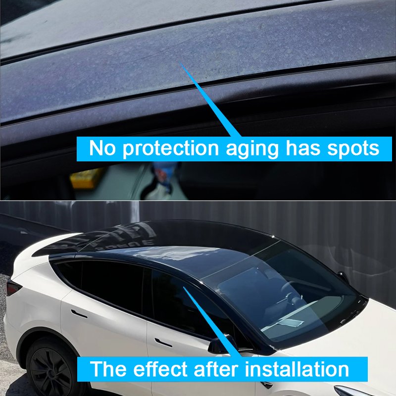 Suitable for Tesla Model Y PET suspended roof body door handles rearview mirrors window trims bright black protective film