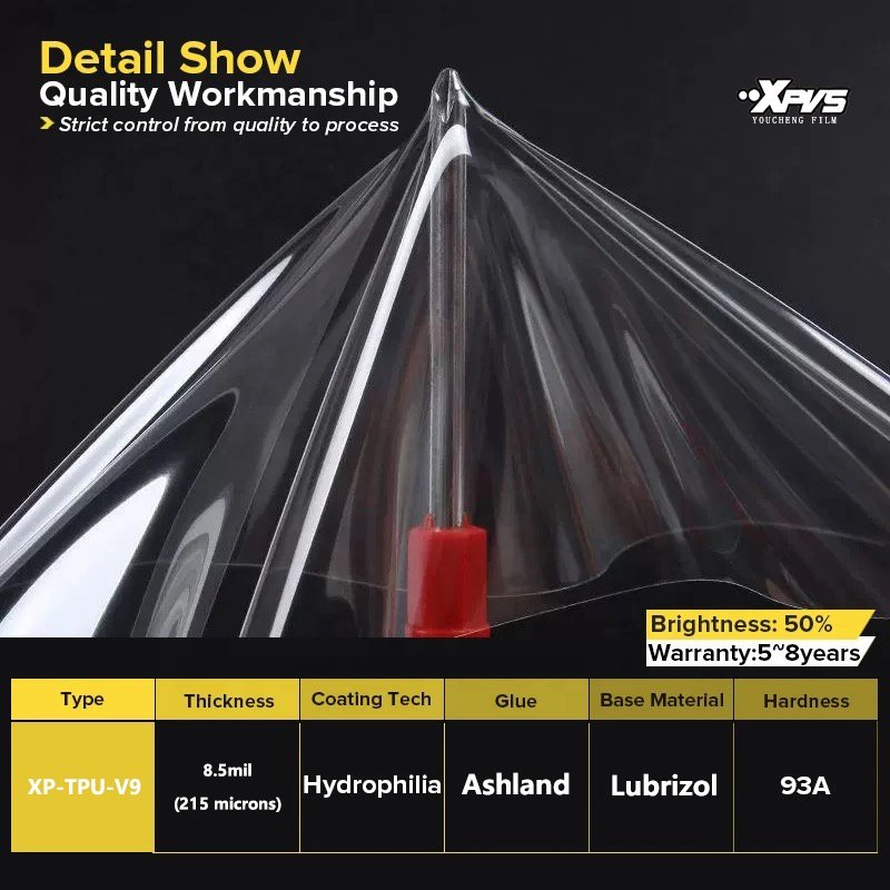 XPVS 8.5mil car paint protection film quality tpu ppf stickers self-healing transparent tpu ppf car film 1.52*15m ppf tpu paint