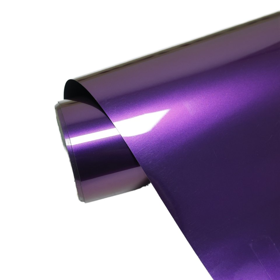 Self-healing Glossy HIGHCOOL Anti Scratches 6.5mil PVC Car Wrap Film metallic grape purple Full Tint Color Changing Car Film