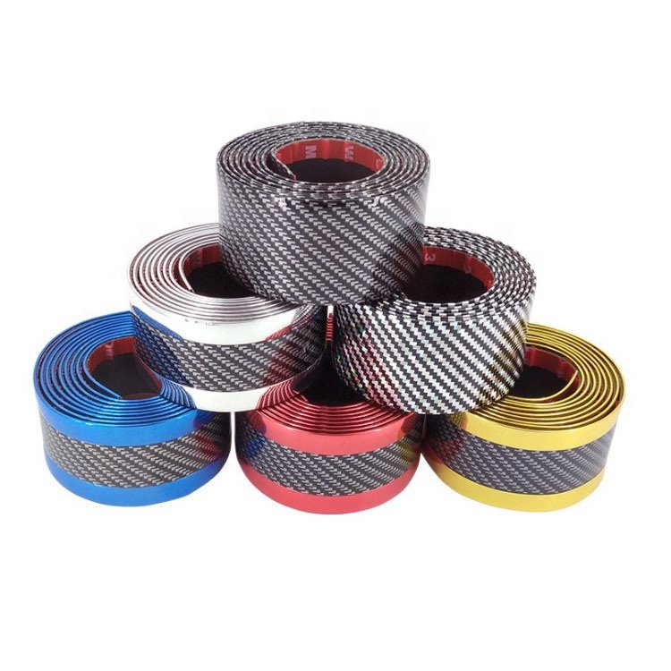 Auto Bumper Strip Car Sticker Carbon Fiber Film High Glossy Wrap Film Anti-collision Door Sill Protector Car Styling Accessories
