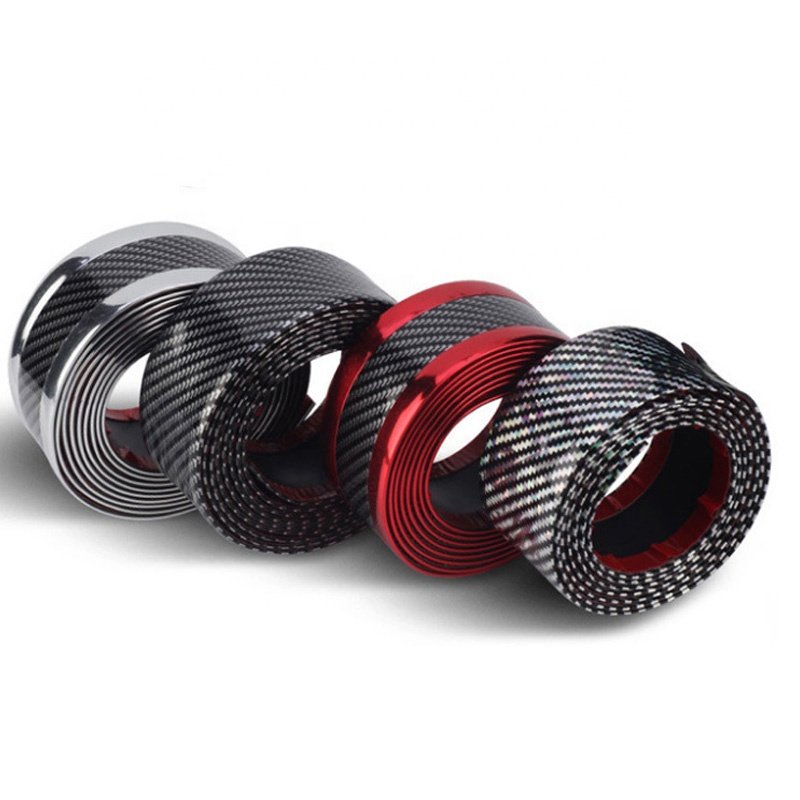 Auto Bumper Strip Car Sticker Carbon Fiber Film High Glossy Wrap Film Anti-collision Door Sill Protector Car Styling Accessories