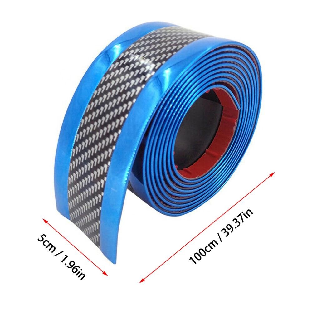Auto Bumper Strip Car Sticker Carbon Fiber Film High Glossy Wrap Film Anti-collision Door Sill Protector Car Styling Accessories