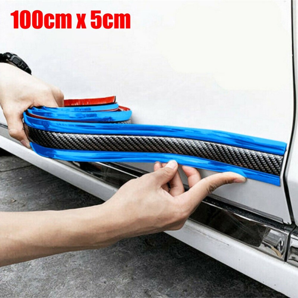Auto Bumper Strip Car Sticker Carbon Fiber Film High Glossy Wrap Film Anti-collision Door Sill Protector Car Styling Accessories