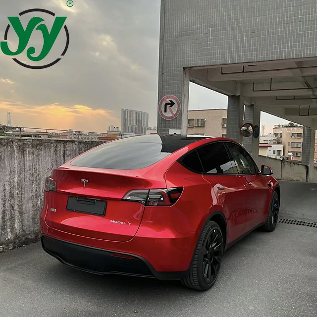 Factory Wholesale PET HD Glossy Soul Red Car Wrap Vinyl One Full Roll Size 1.52X18M/5X60FT