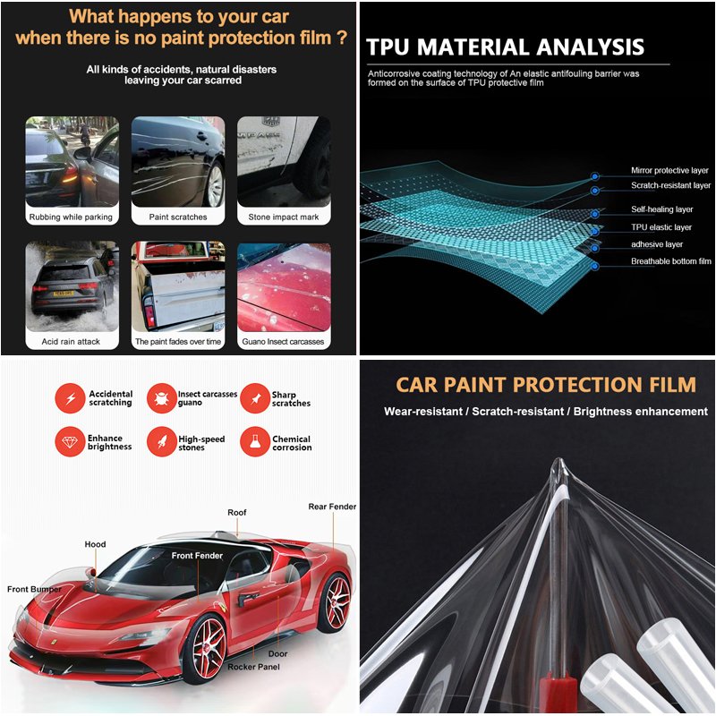 10 Years Warranty Anti Scratch PPF Super Matte Black Car Films Self Healing TPU PPF Paint Protection Film Car Films Ppf