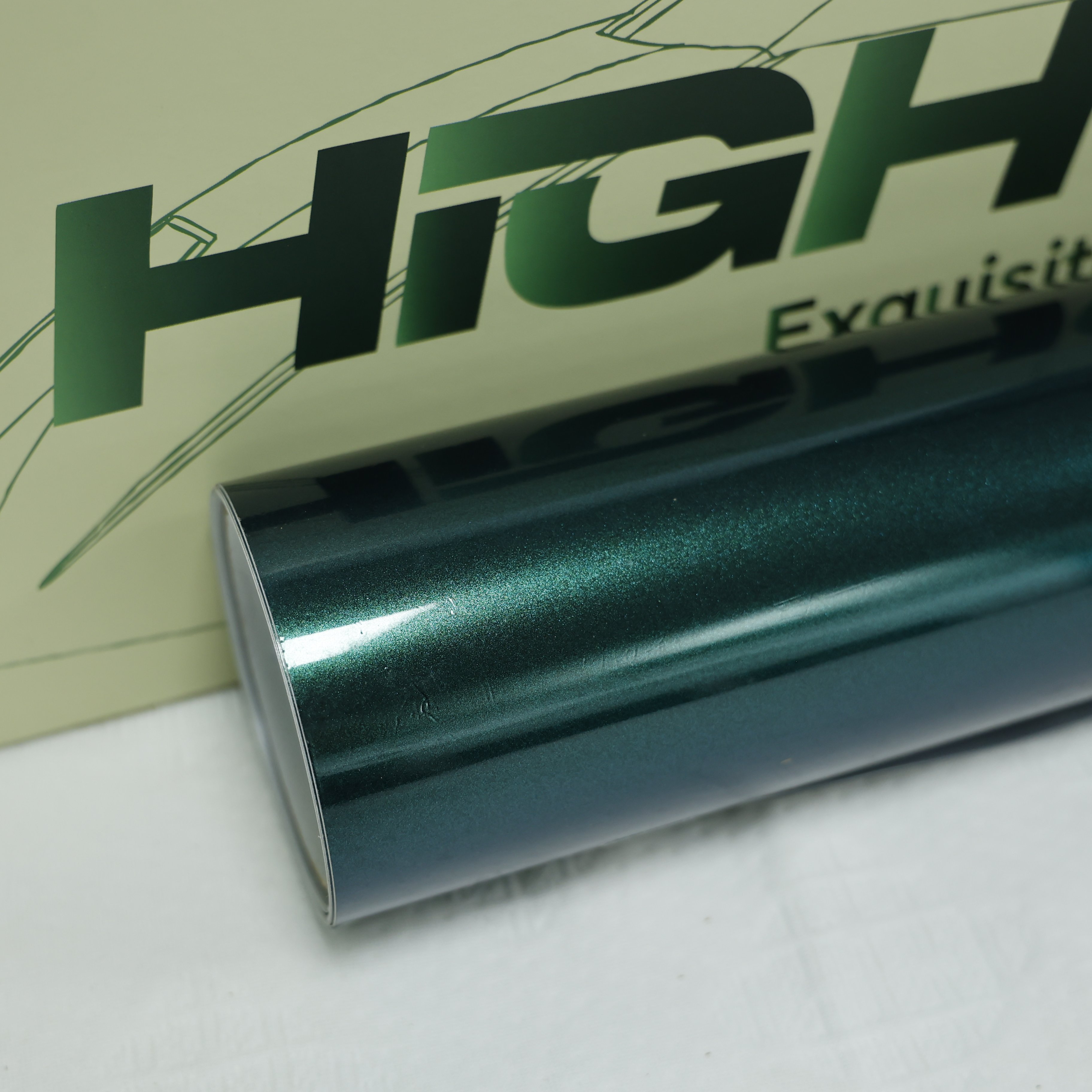 High Quality 6.5mil PVC Car Wrap Film Metallic royal green Self-Healing Glossy Anti-Scratches Full Tint Color Changing Car Film