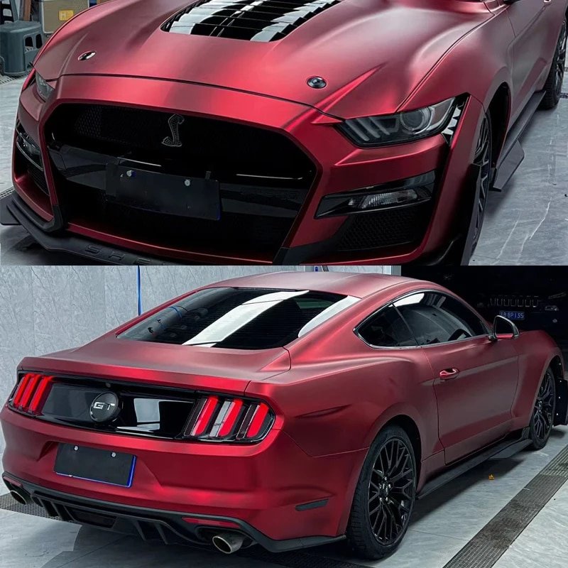 Supper Satin chrome Matte wrap film PET liner Romance red Car sticker Vinyl 1.52*18m/Roll