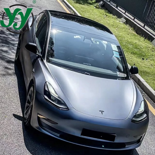 Factory Wholesale Color PPF PET Ghost Metallic Grey Blue Car Wrap Vinyl One Full Roll Size 1.52X18M/5X59FT