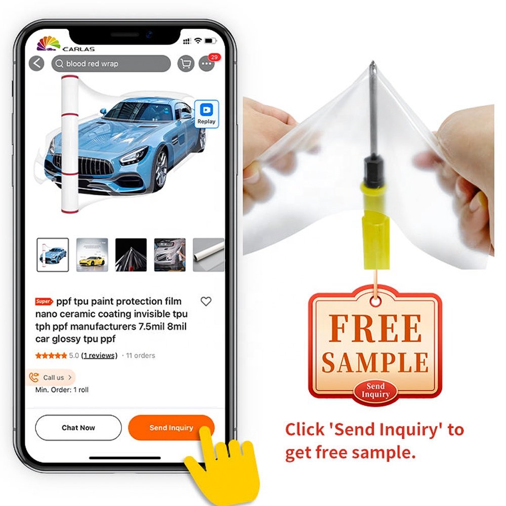 Carlas 1.52*16.5m/roll Car Ceramic White Vinyl Wrap Film Vehicle Color Changing Film Stickers PPF