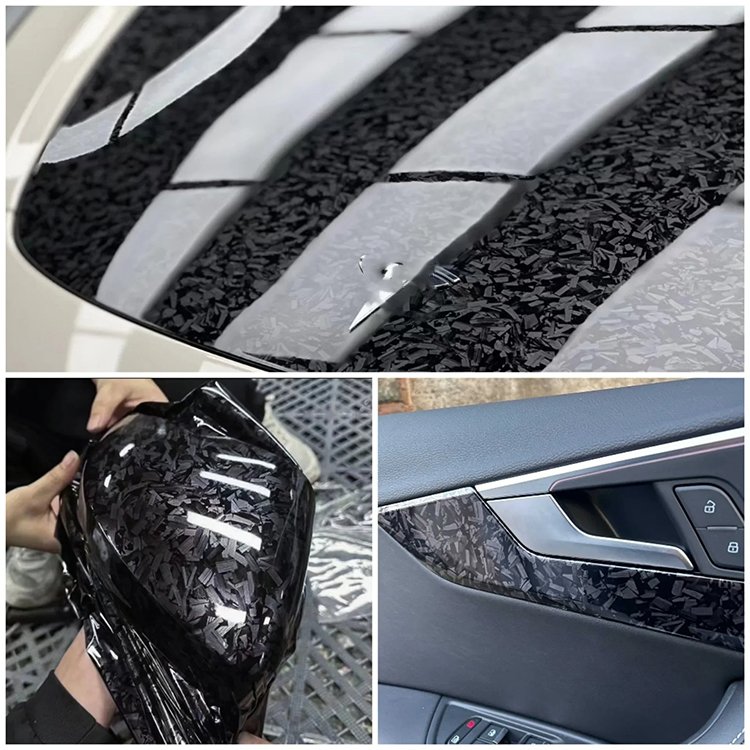 Premium Forged Carbon Fiber Vinyl Wrap Film Stickers PET Matte Glossy Black Silver Red PVC Color Changing Roll for Car Body