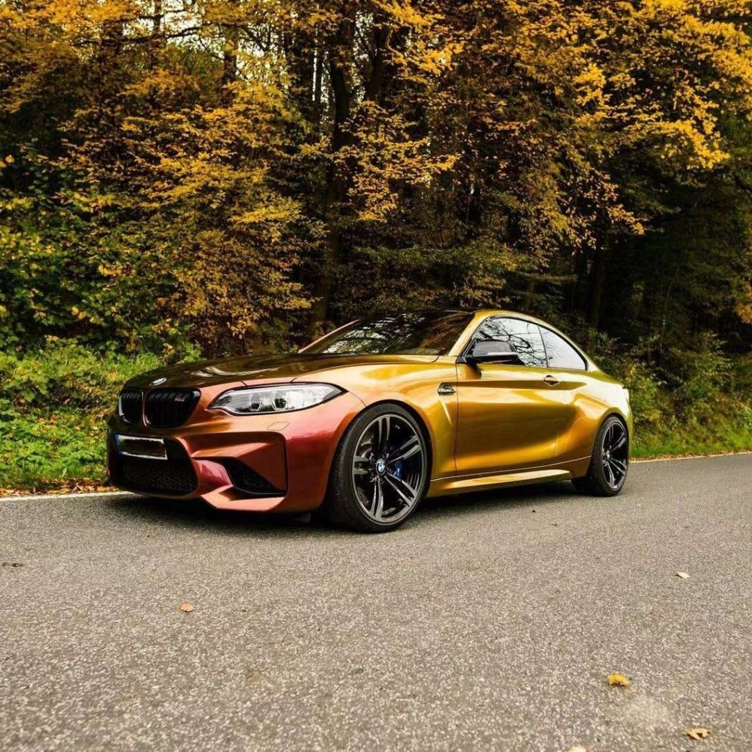 5 Feet New Vision Gold Foil Chameleon Color Change Gloss Metal Paint Car Wrapping Bubble Free Vinyl Roll