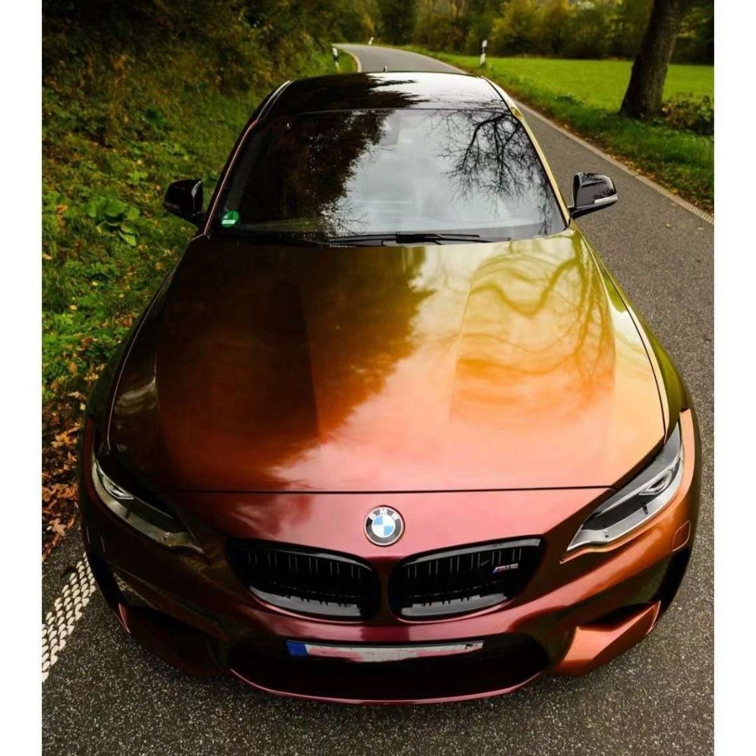 5 Feet New Vision Gold Foil Chameleon Color Change Gloss Metal Paint Car Wrapping Bubble Free Vinyl Roll