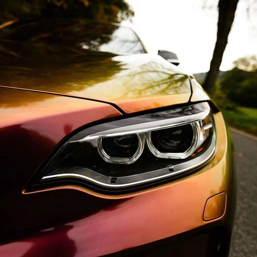 5 Feet New Vision Gold Foil Chameleon Color Change Gloss Metal Paint Car Wrapping Bubble Free Vinyl Roll