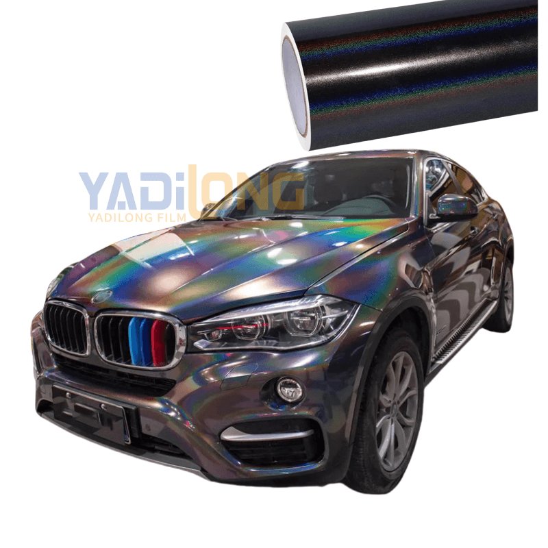 High Quality Seven-Color Laser Black Car Body Color Change Film With 5 Years Warranty Premium Car Sticker
