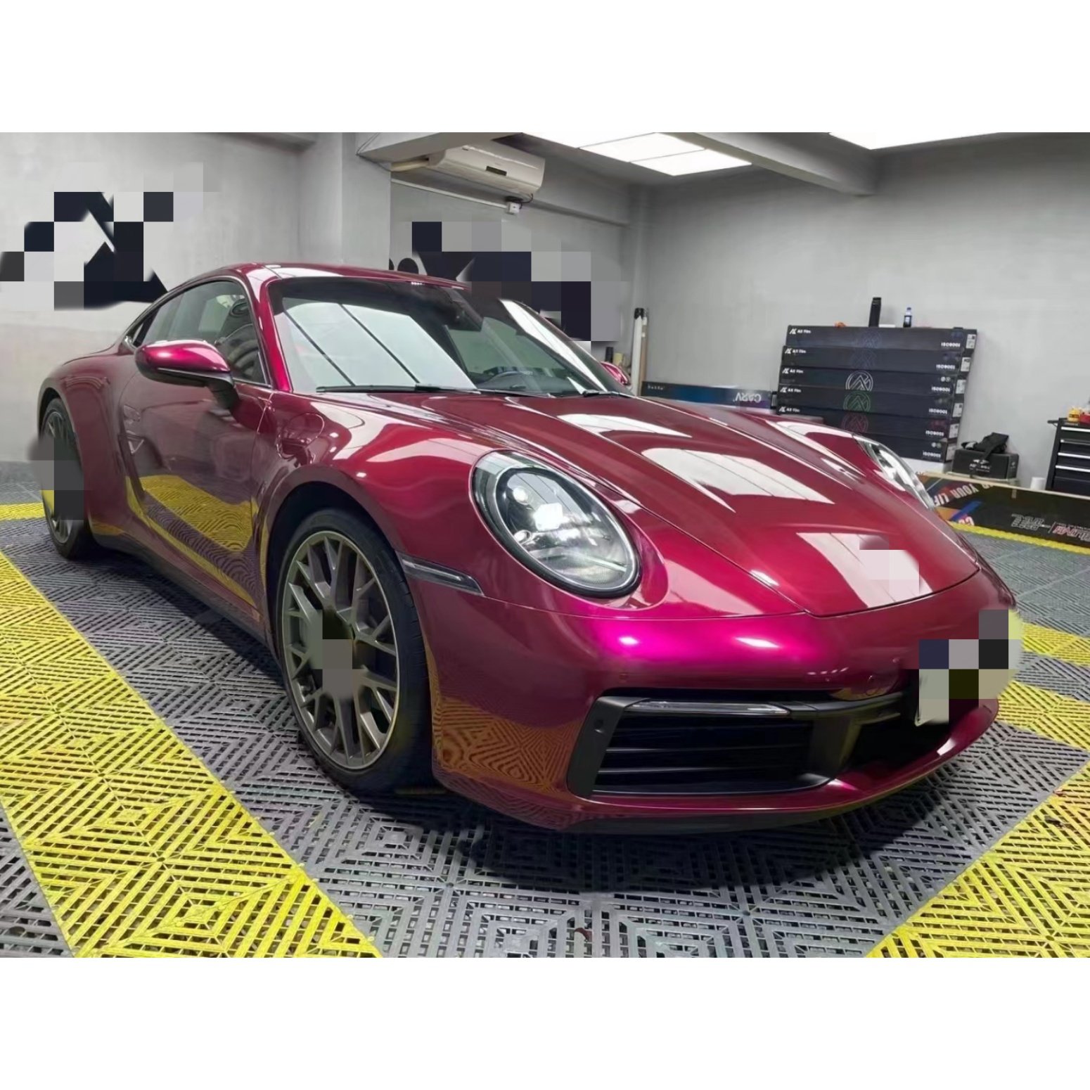 2024 Bright Rose Red Car Film Red High end Automotive Clothing and Film New Series