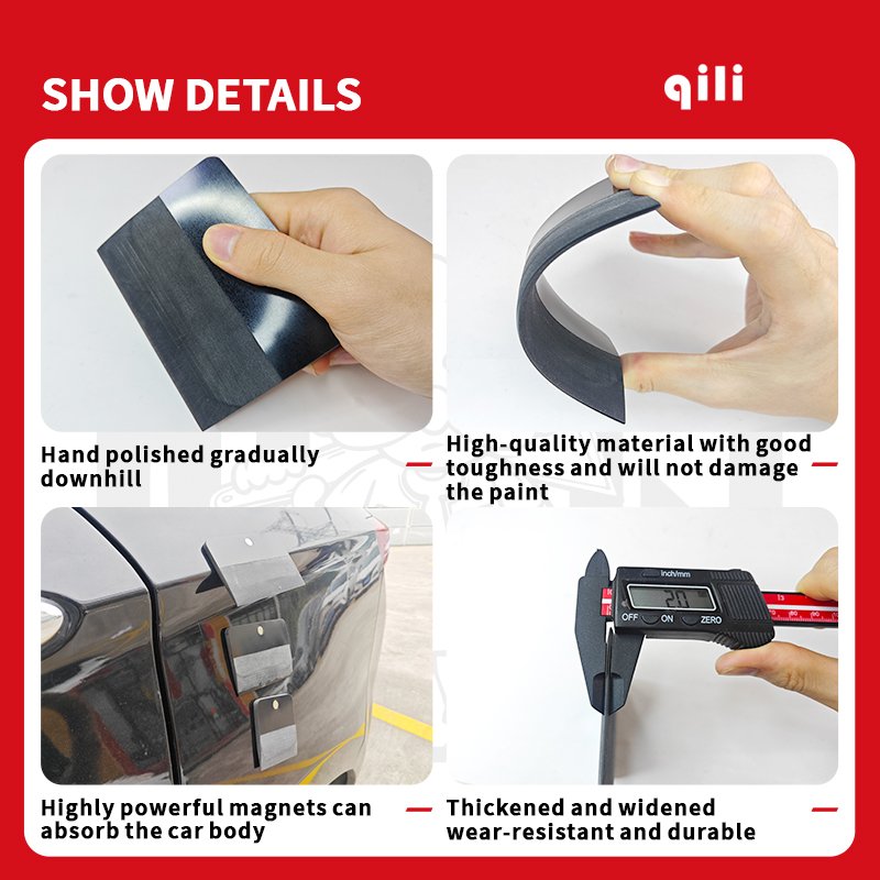 Qili Car Film Tools Small Black Trapezoidal Scraper Four-Way UV Proof Window Edge Scraper PPF Coat Plug