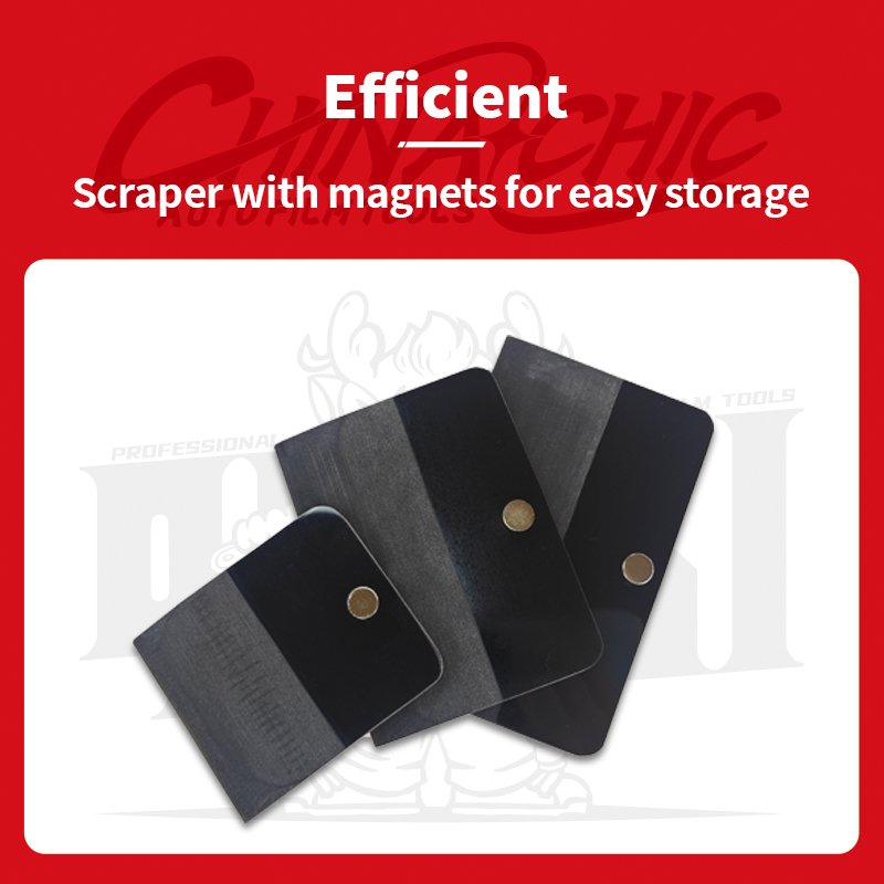 Qili Car Film Tools Small Black Trapezoidal Scraper Four-Way UV Proof Window Edge Scraper PPF Coat Plug