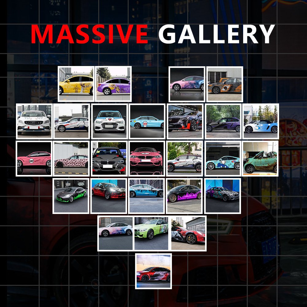 High Quality Custom design Car Film Auto Full Body Car Sticker Cartoon pattern self-adhesive vinyl car wrap vinyl