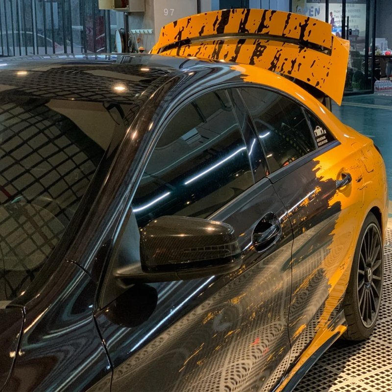 Wholesale customized car black yellow gradient chameleon PVC car vinyl wrap
