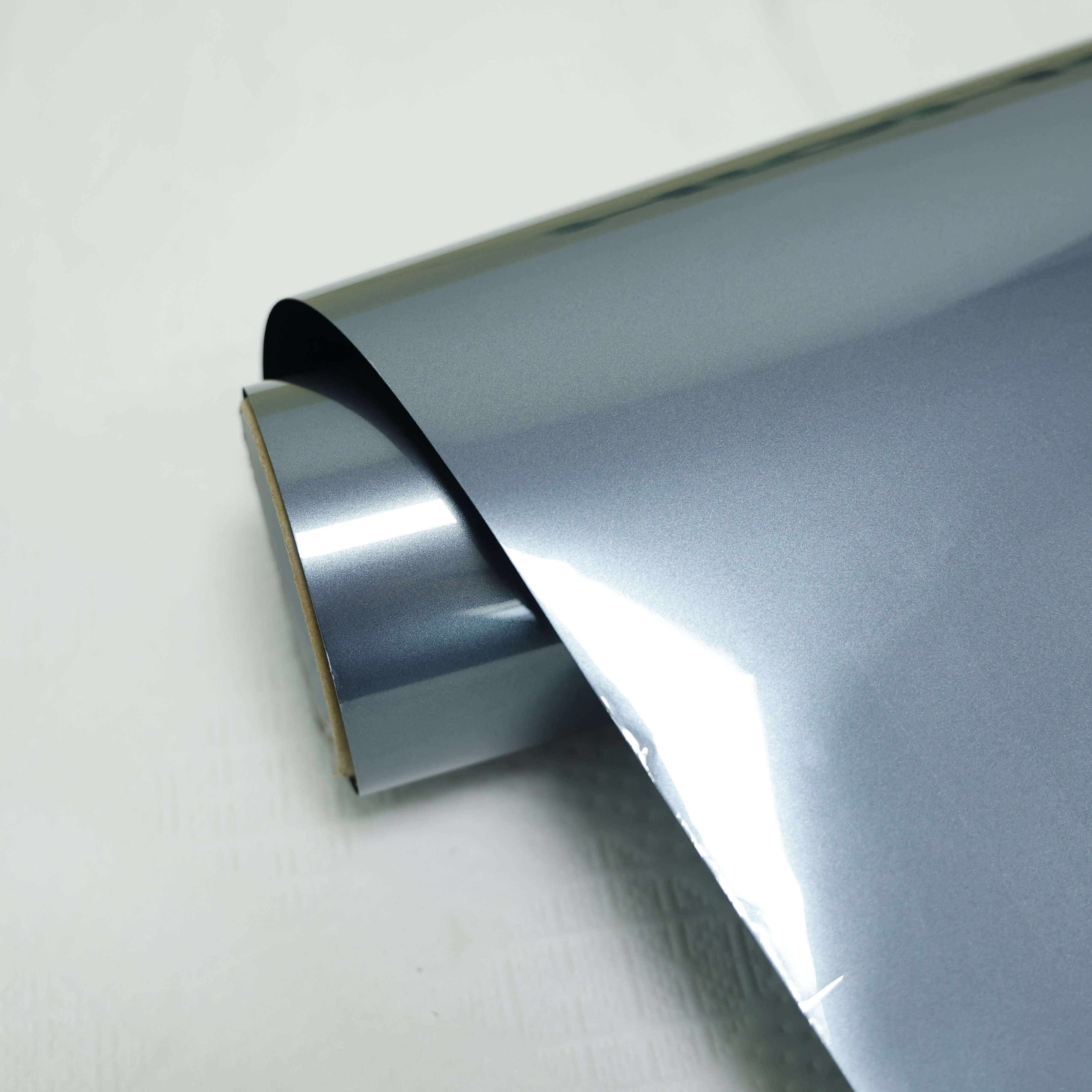 Self-healing High Gloss HIGHCOOL 6.5mil PVC Car Wrap Film Glossy Byron bay blue fiber silver Full Tint Color Changing Car Film