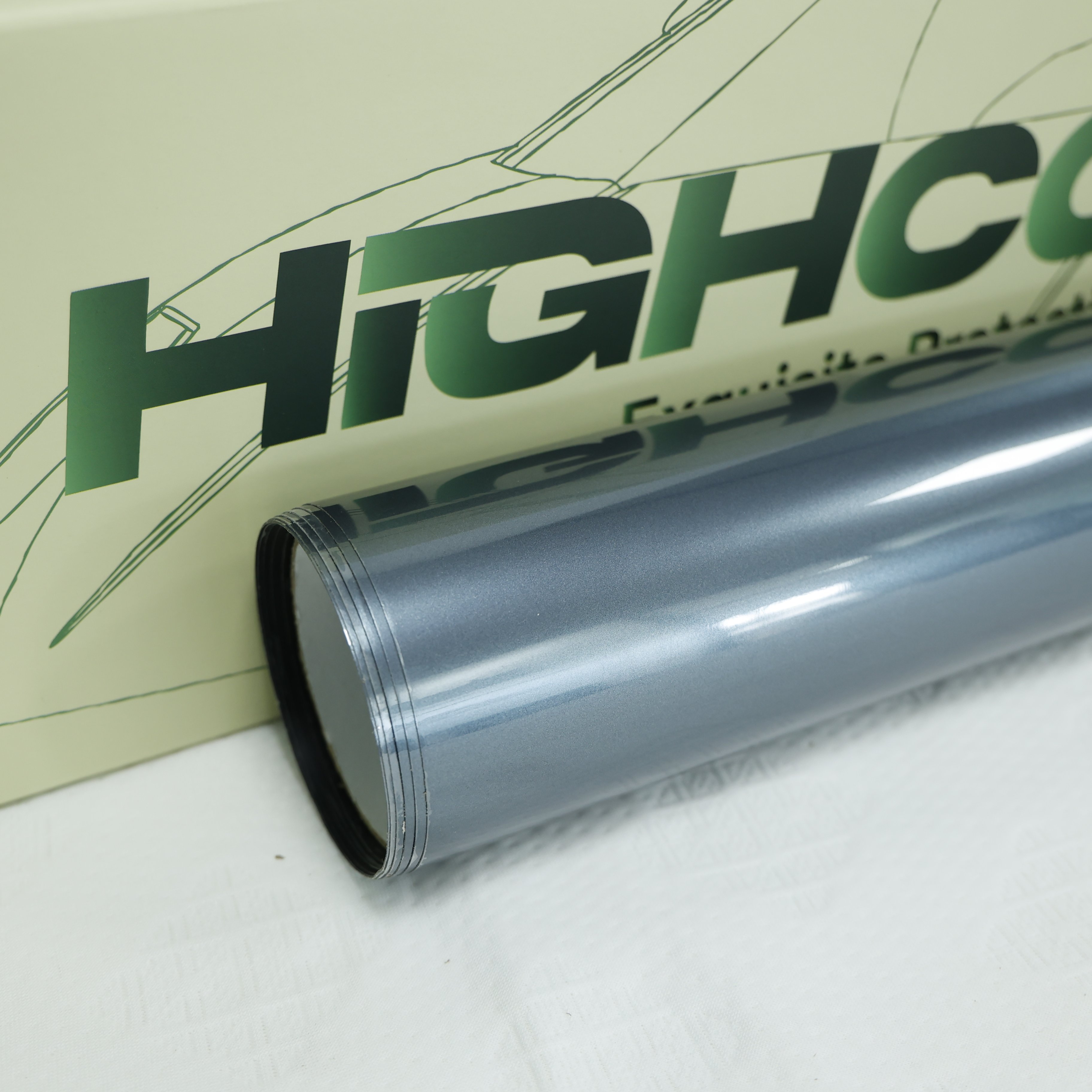 Self-healing High Gloss HIGHCOOL 6.5mil PVC Car Wrap Film Glossy Byron bay blue fiber silver Full Tint Color Changing Car Film