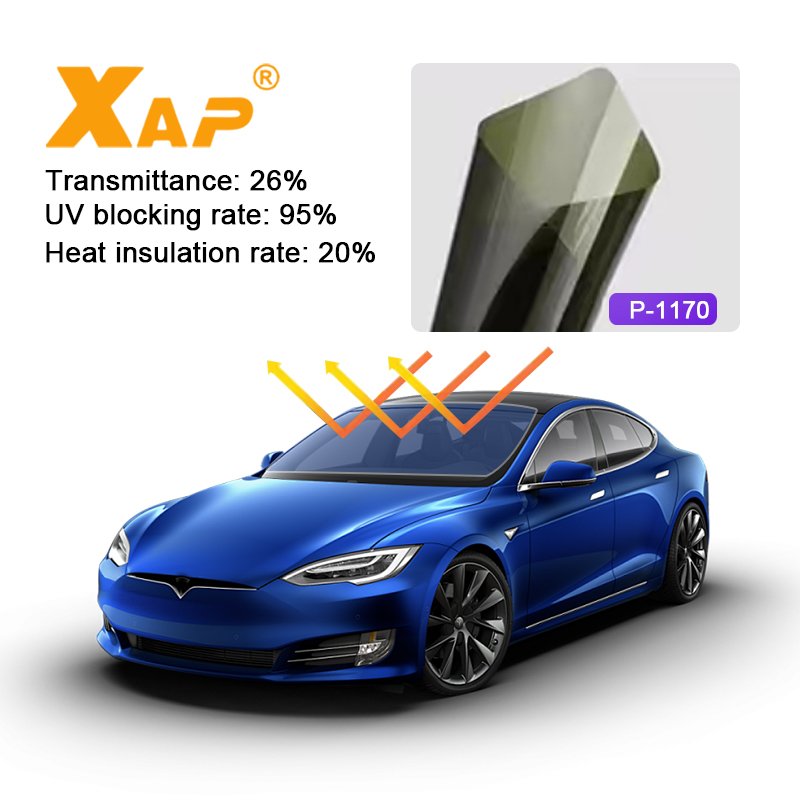 XAP High Quality 1.52*30M 60 Inch*100 Feet VLT26% Nano Solar 2 Layers NC-1170 Car Film 2 Mil Carbon Window Film Car Window Film