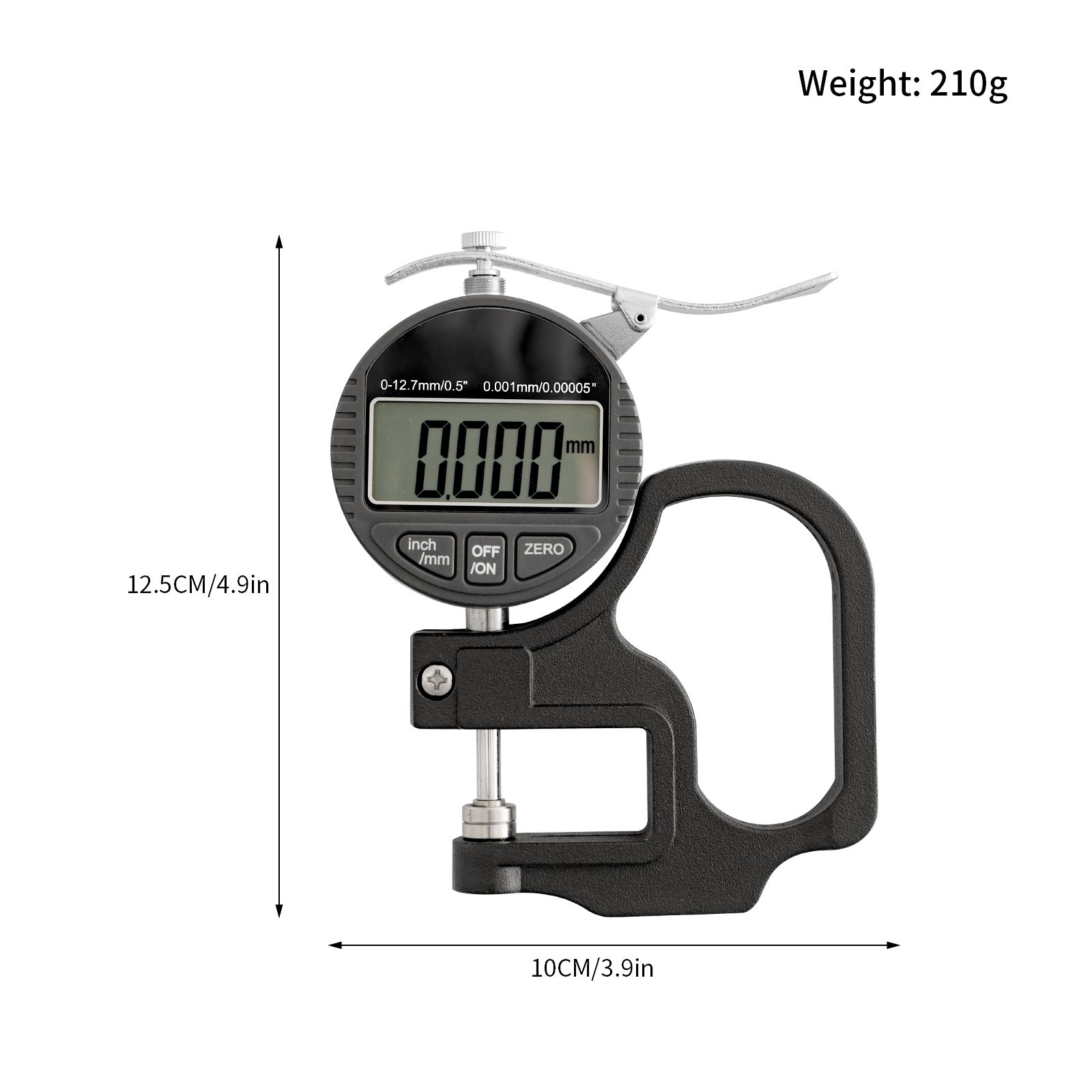 Car Film PPF Thickness 0.01mm Electronic Dial Thickness Gauge 12.7mm Digital Micrometer Meter Thickness Tester