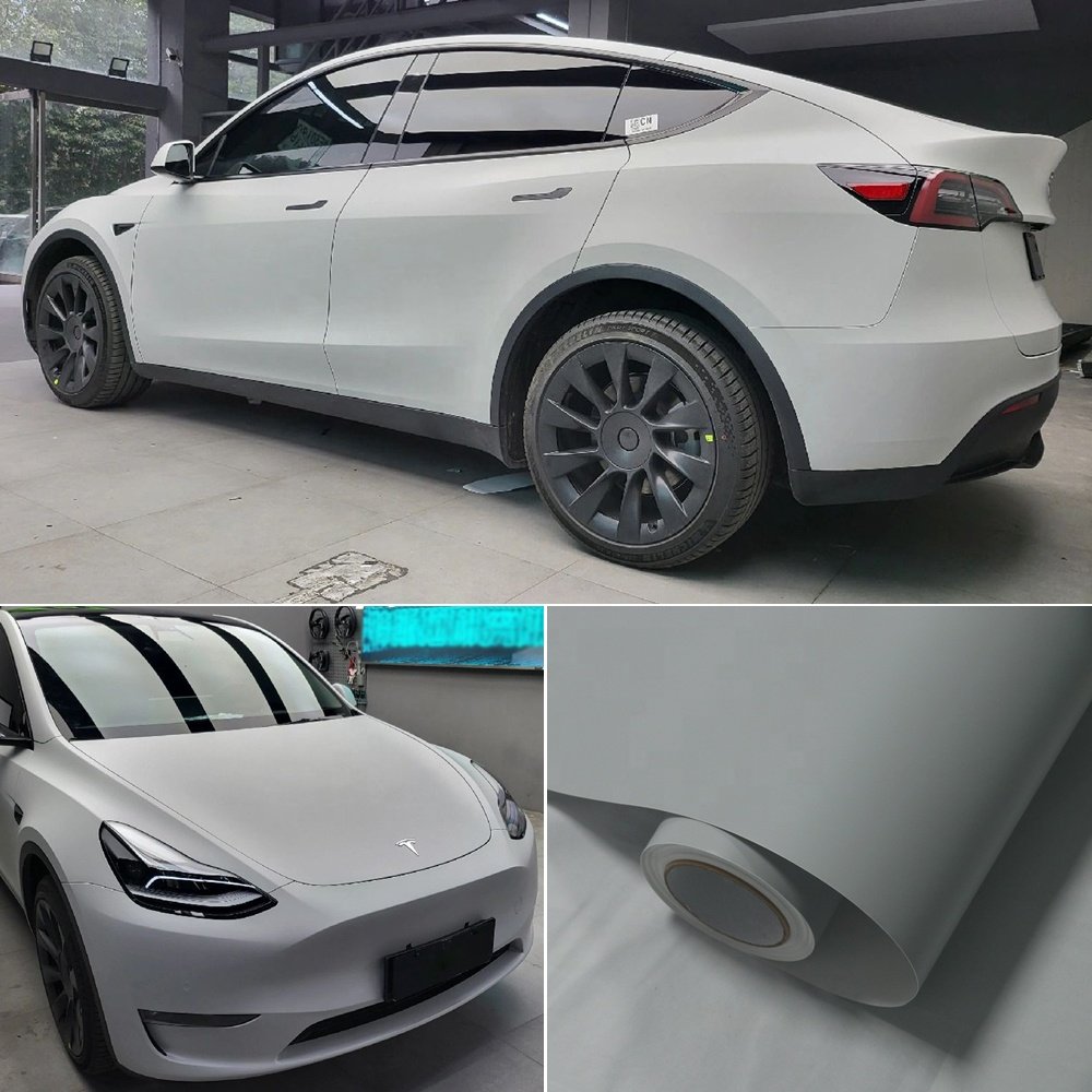 1.52*18m Brown Grey Heavy Metal Vinyl Car Wrap Automotive Car Films Air Channel Grey Matte