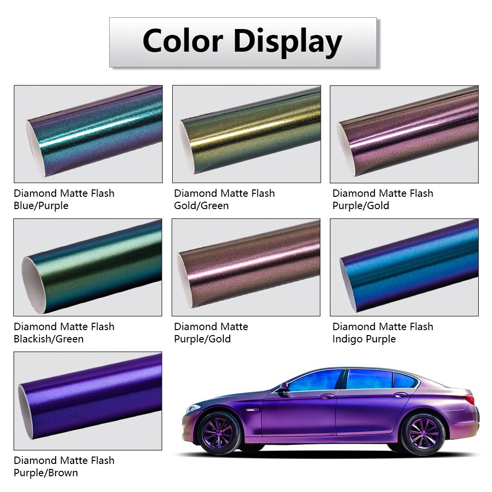 CARLAS 1.52*17m/roll Car Diamond Chameleon Series Vinyl Wrap Film Stickers Vehicle Color Changing Film Wrapping Film