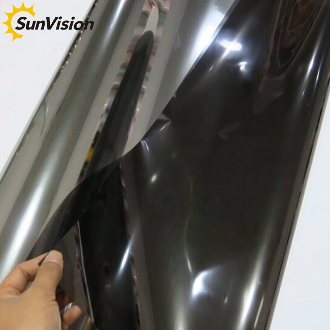 SUNVISION manufacturer anti-glare self-adhesive IR rejection VLT 1%-50% black silver mirror solar window tint car color film