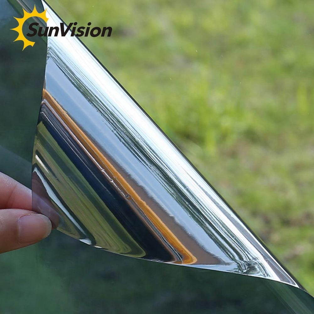 SUNVISION manufacturer anti-glare self-adhesive IR rejection VLT 1%-50% black silver mirror solar window tint car color film