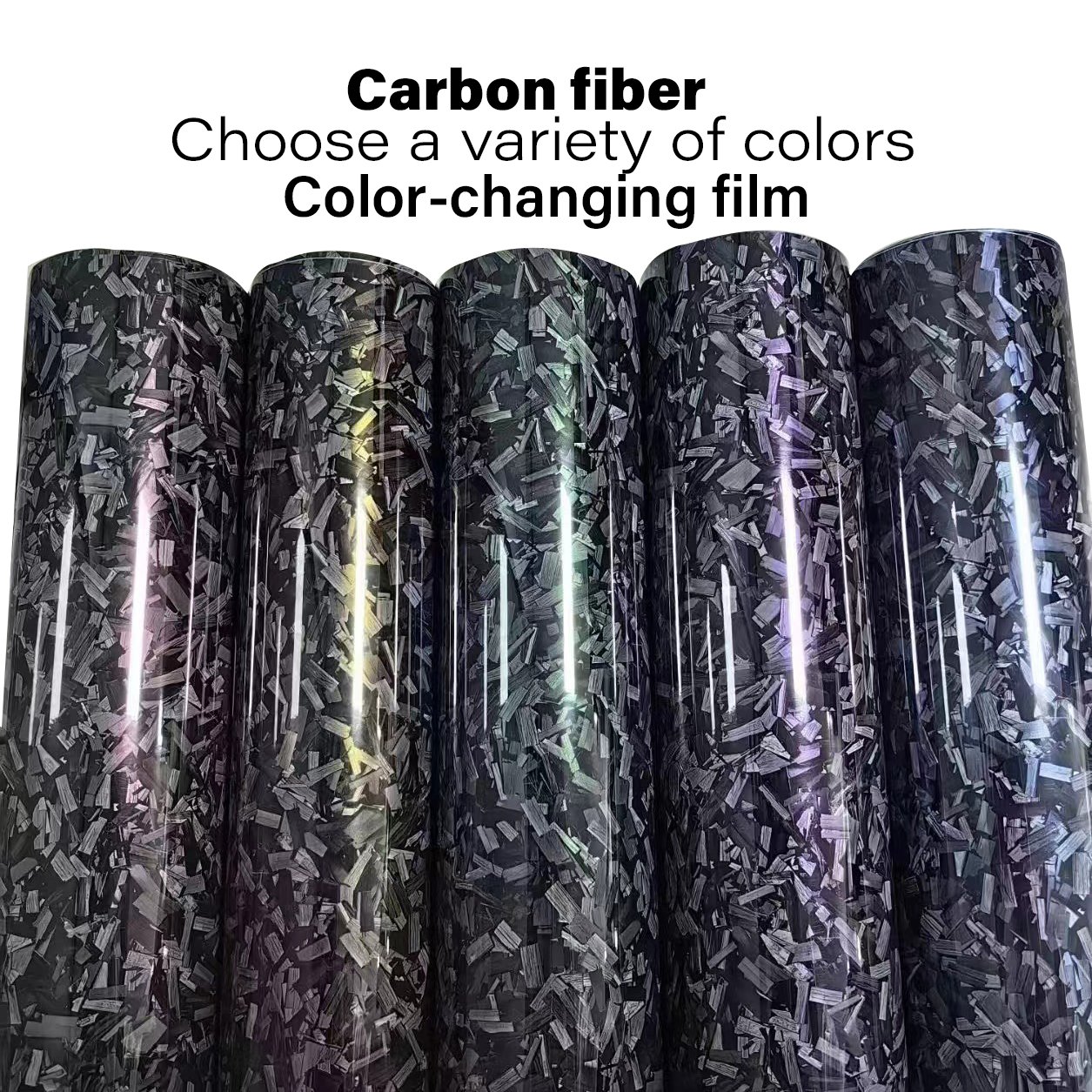 High Quality Glossy Pet Black Carbon Fiber Sliver PPF Black Carbon Fiber Film Vinyl Film Car Body Wrapping Sticker