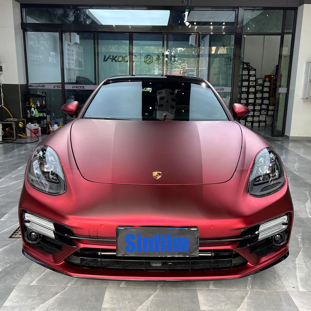 18m PET Super Removable Ghost Chrome Matte Metallic Romanee Red Waterproof PVC Car Vinyl Wrapping PPF Films