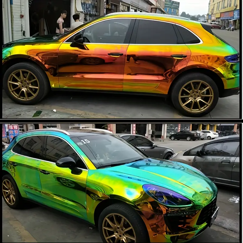 Calise Vinyl Rainbow Electroplating Color Changing Film Car Motorcycle Electric Vehicle Wrap Roll Shape Foot Pedal Application