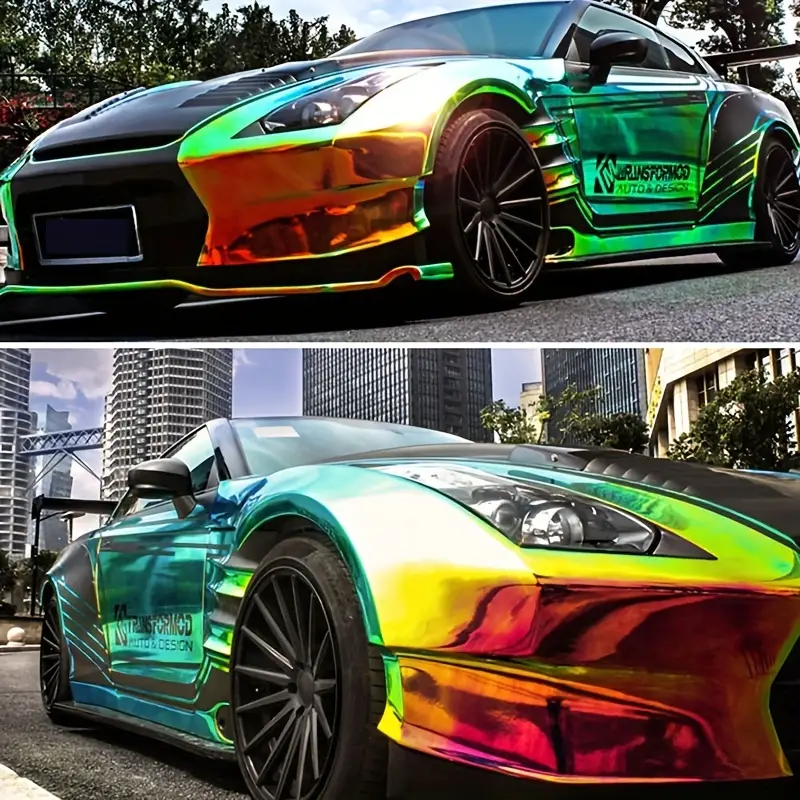 Calise Vinyl Rainbow Electroplating Color Changing Film Car Motorcycle Electric Vehicle Wrap Roll Shape Foot Pedal Application