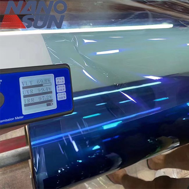 Light blue to multi color 70%vlt sun protection glass window tint chameleon automotive car film