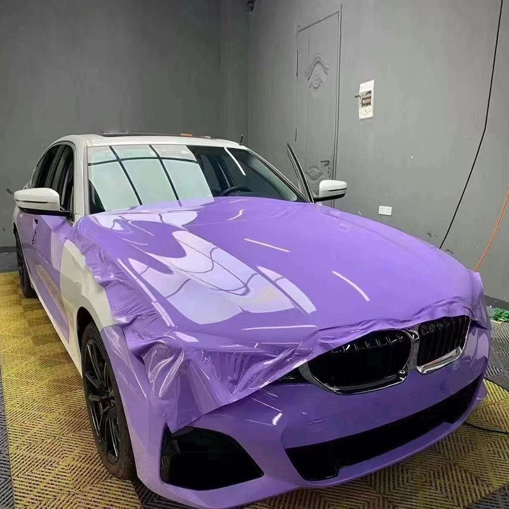 TSAUTOP good quality 1.52*18m Lavender purple Super Glossy Crystal car wrap film wrap sticker vinyl decals