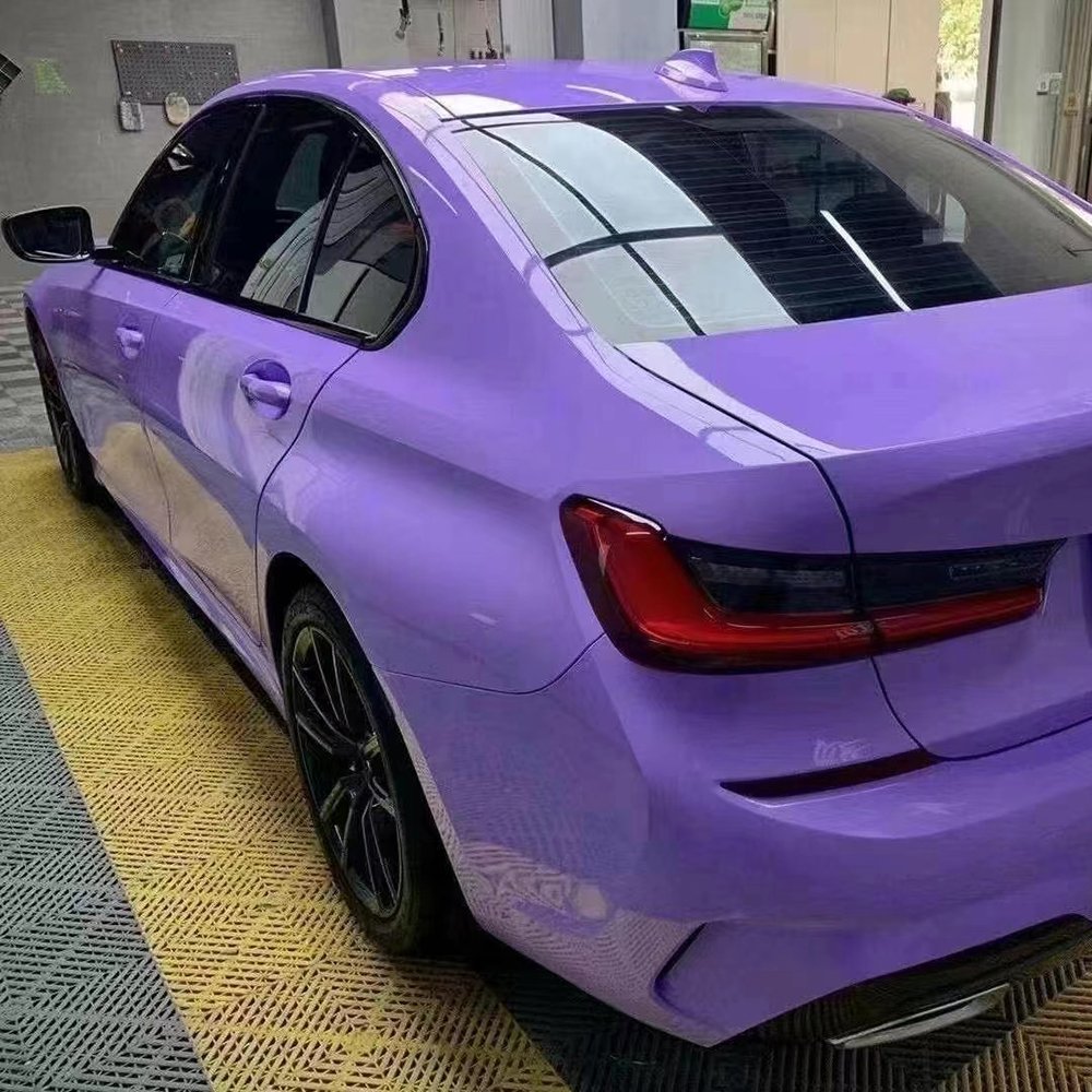 TSAUTOP good quality 1.52*18m Lavender purple Super Glossy Crystal car wrap film wrap sticker vinyl decals
