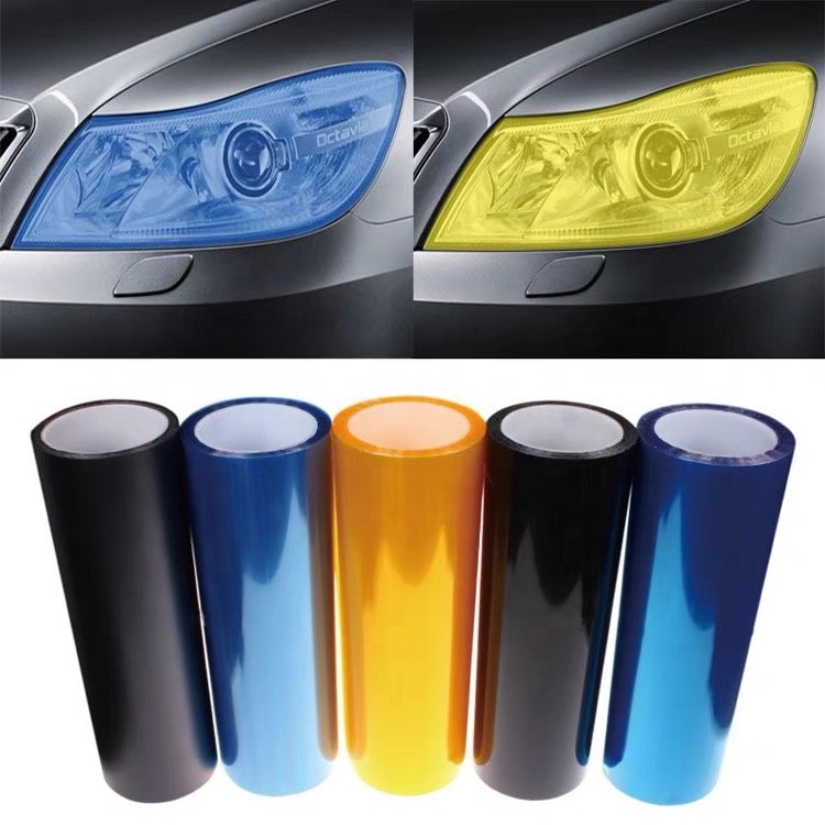 GWF PPF Yellow PVC Vinyl Color Car Headlight Lamp Film Tph 0.3*8 Headlight Protection Film Piece