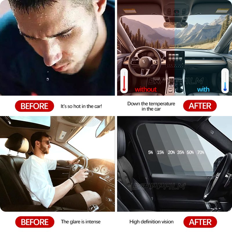 Free Sample 99%UV Protection Car Window Tint Film Solar Infrared Proof 2ply Nano Ceramic Tint Film for Car Window