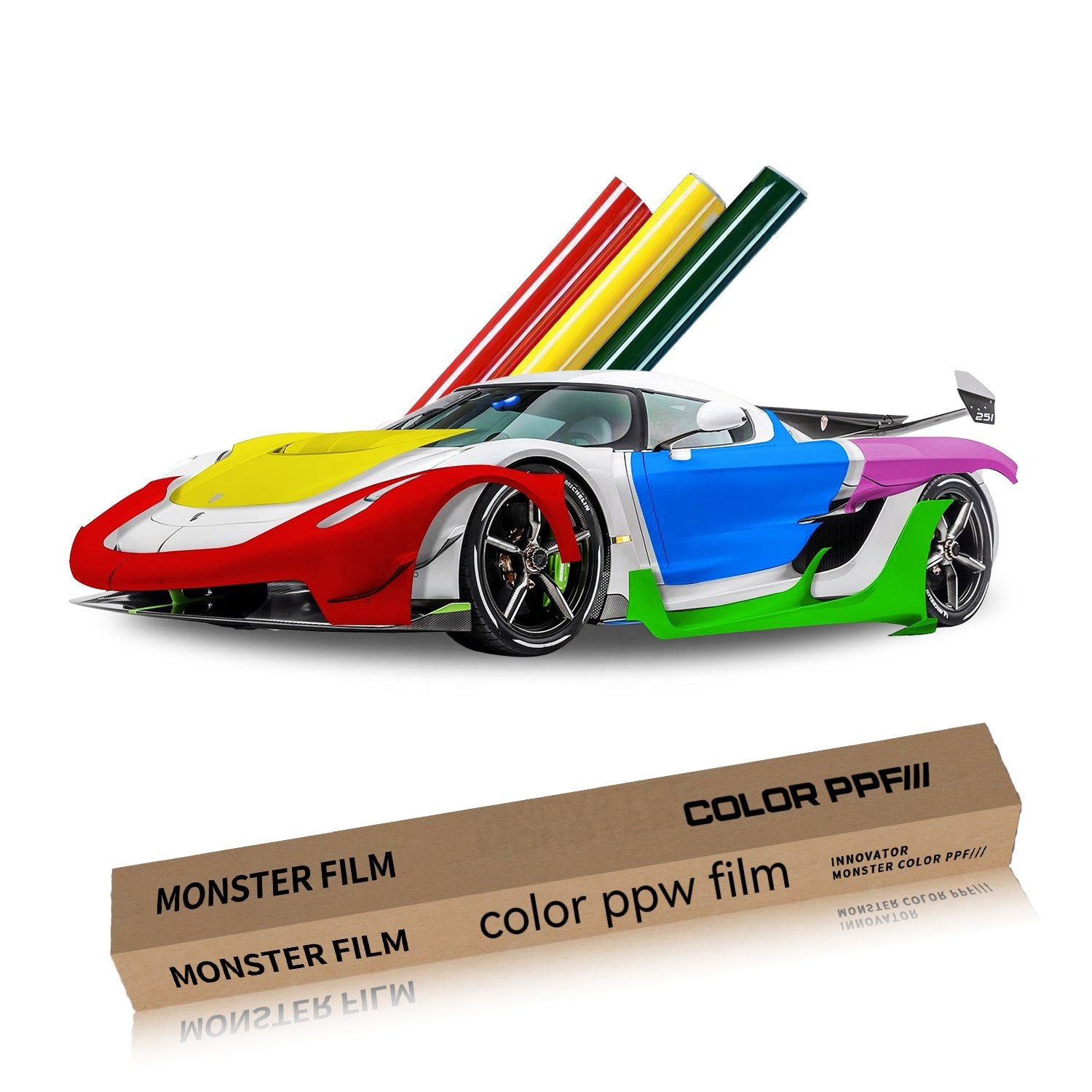 Monster film self-repair Transparent anti-scratch color ppf Warranty 5-10 years color tpu ppf