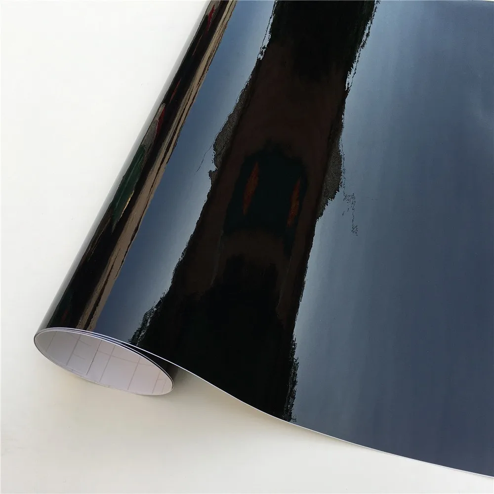 3 layers Gloss Black Color Changing Film PVC glossy black Car Wrap vinyl sticker roll