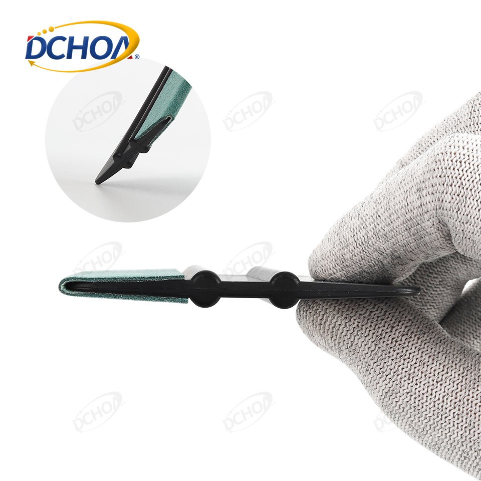 DCHOA Plastic Car Window Tint tools Suede Felt Edge Squeegee Vinyl Wrap Black Squeegee