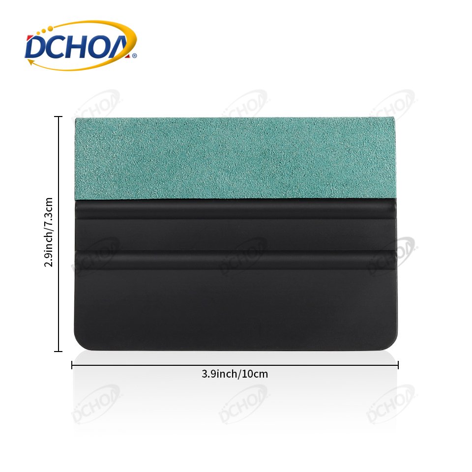 DCHOA Plastic Car Window Tint tools Suede Felt Edge Squeegee Vinyl Wrap Black Squeegee