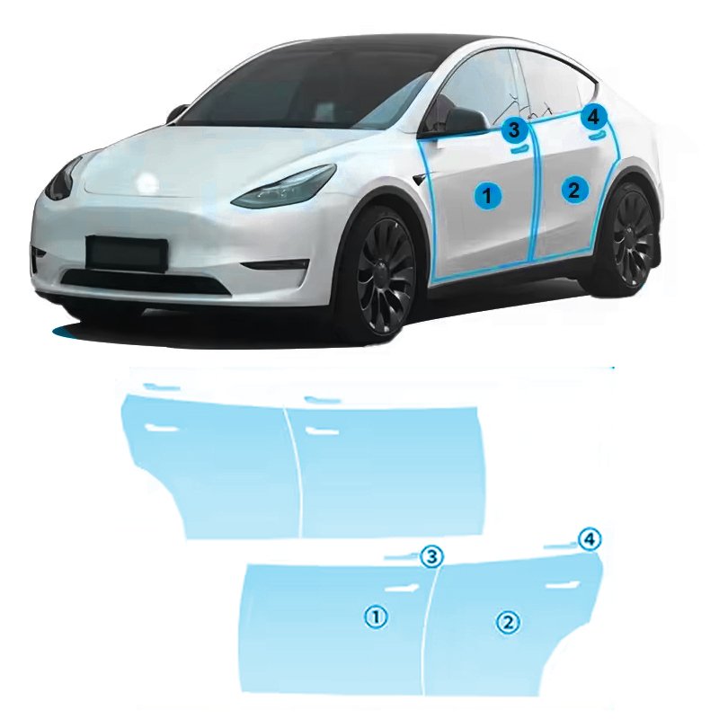TPU PPF pre-cut car film for various parts Self-repairing anti-fouling transparent film for Tesla Model Y 2020-2024