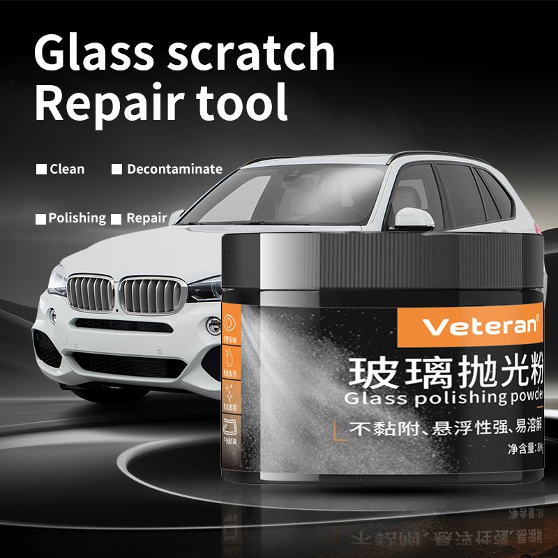Car Glass Polishing Powder 80g Quickly Removethe Oil Film Polishing Powder For Car Glass Scratch Repair Tool