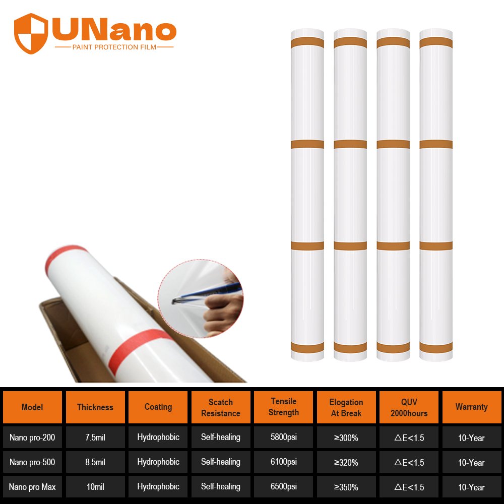Unano Tpu Car Film Self Healing Gloss Ppf Car Paint Protection Film Auto Repair Car Ppf Film Ppf Manufacturer