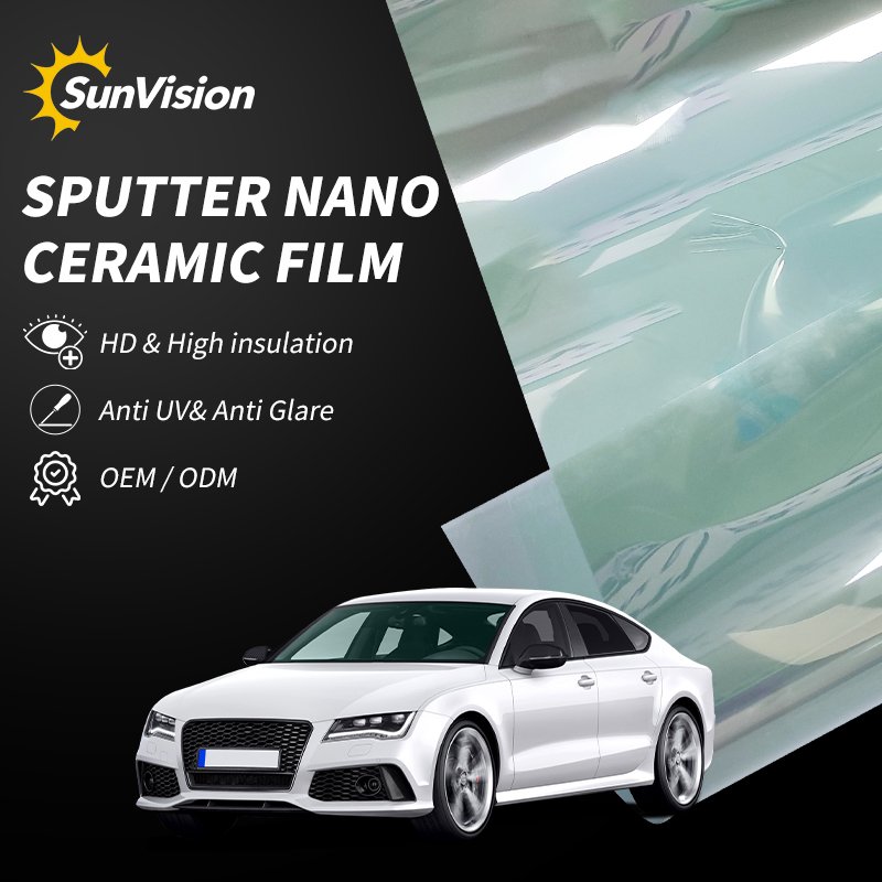 10 years warranty high heat rejection magnetron sputtering solar window film 2ply UV block nano ceram sputtered car window film